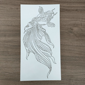 刺子绣模板 中国风 吉祥纹 金鱼图案 年年有余