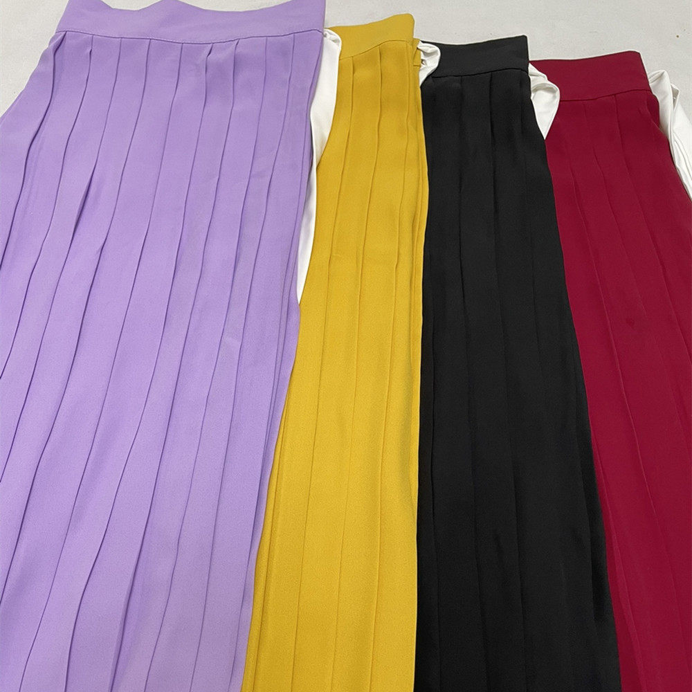 原创汉服雪纺一片式下裙半身裙褶裙日常女士长裙基础款百搭纯色