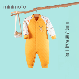 小米米新年秋冬新款男女宝宝和式对襟连体衣外出包屁衣哈衣和尚服