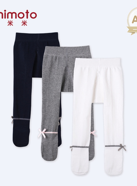 小米米minimoto秋冬女宝宝打底裤连脚裤袜女童袜裤
