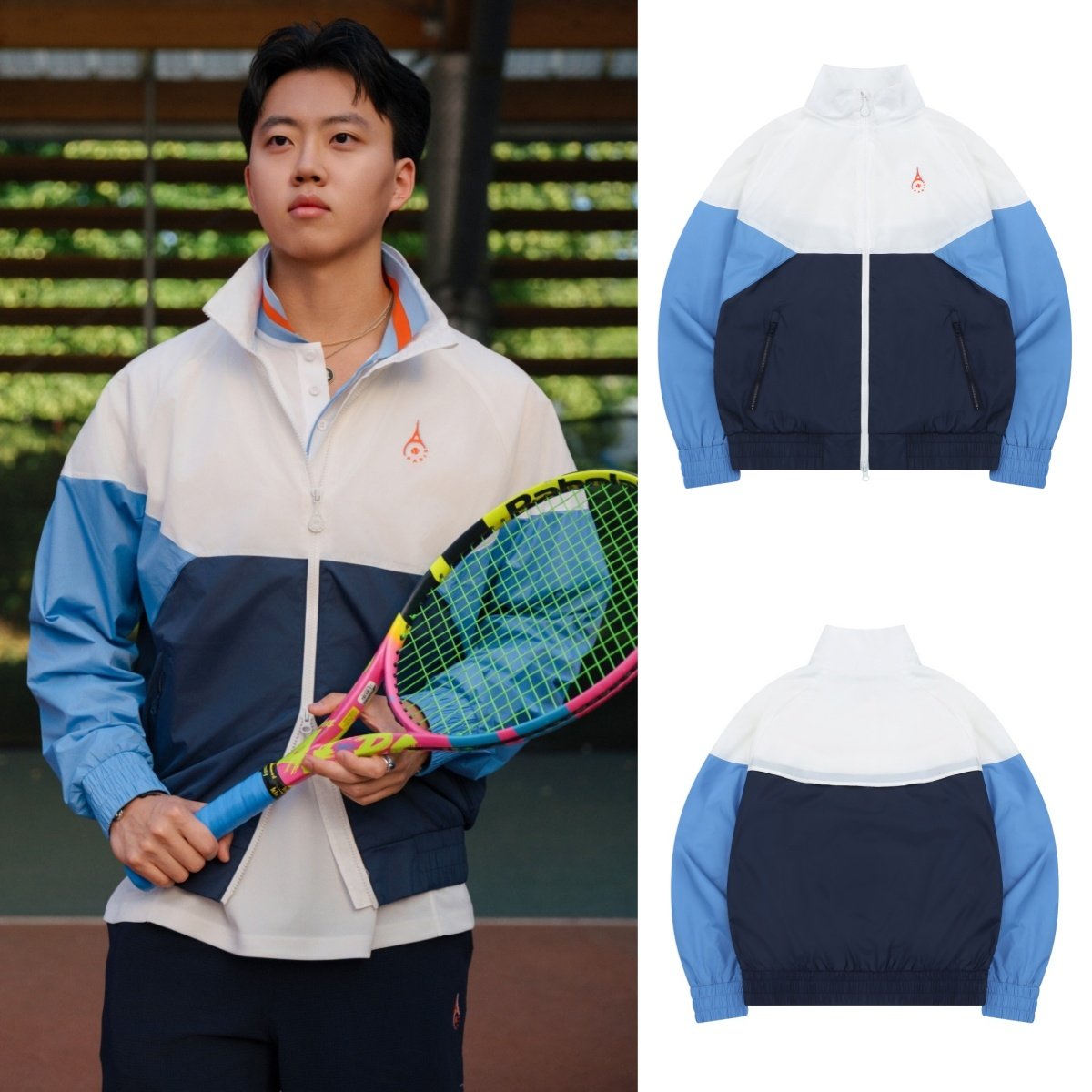 [韩国直邮]Rond&Demarrer男撞色梭织夹克上衣网球外套,运动/瑜伽/健身/球迷用品,网球上装,淘宝优惠券,粉丝福利购,淘宝优惠卷