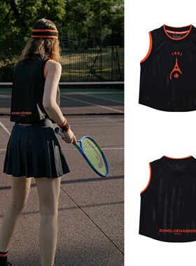 [韩国直邮]Rond&Demarrer女网眼短款无袖速干网球背心上衣