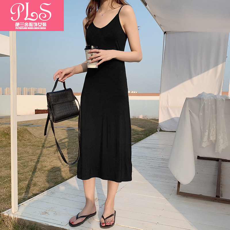 连衣裙女装春夏2023新款时尚韩版长款春季套头吊带裙子莫代尔背心