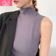 春秋无袖 纯色上衣高弹莫代尔打底衫 背心女半高领纯白内搭修身 韩版
