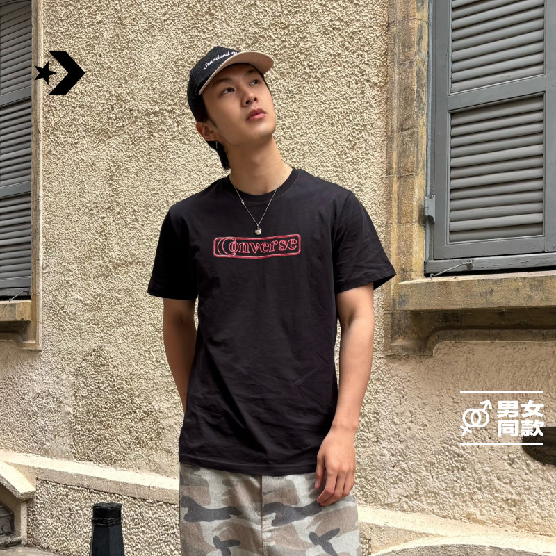 CONVERSE匡威官方 全棉撞色LOGO男女休闲短袖T恤UCK399