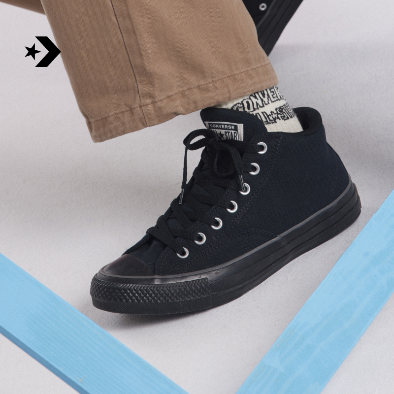 CONVERSE匡威官方 莫尔登All Star男女复古休闲滑板鞋黑色A10514C