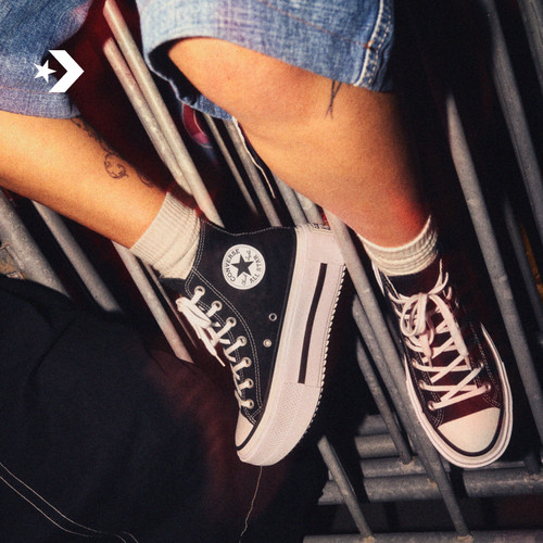 CONVERSE匡威官方 Double Stack休闲运动胶鞋双层厚底鞋A12975C