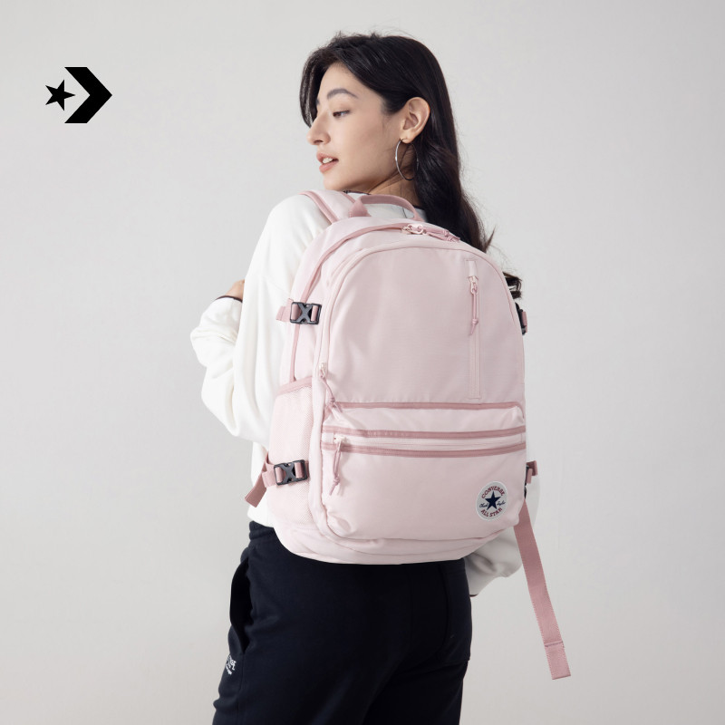 CONVERSE匡威 STRAIGHT EDGE多隔层书包男女双肩包腮红粉UA5797