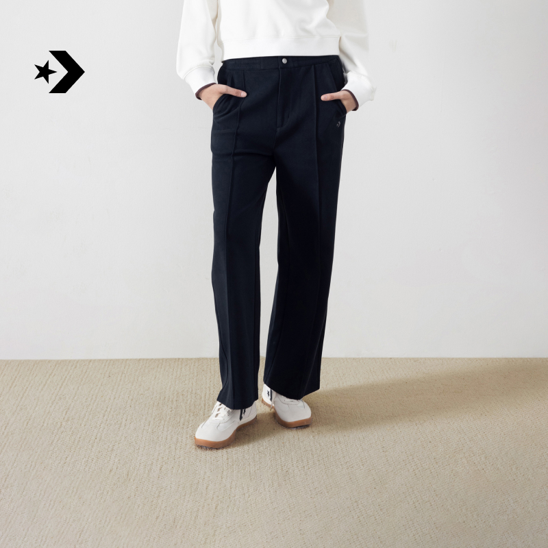 CONVERSE匡威官方 秋冬新品女简约抽绳阔腿裤通勤休闲长裤WCJ141