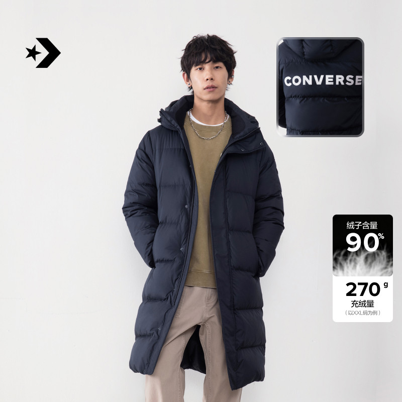 CONVERSE匡威官方 秋冬新品男修身长款600蓬鸭绒保暖羽绒服MCJ120