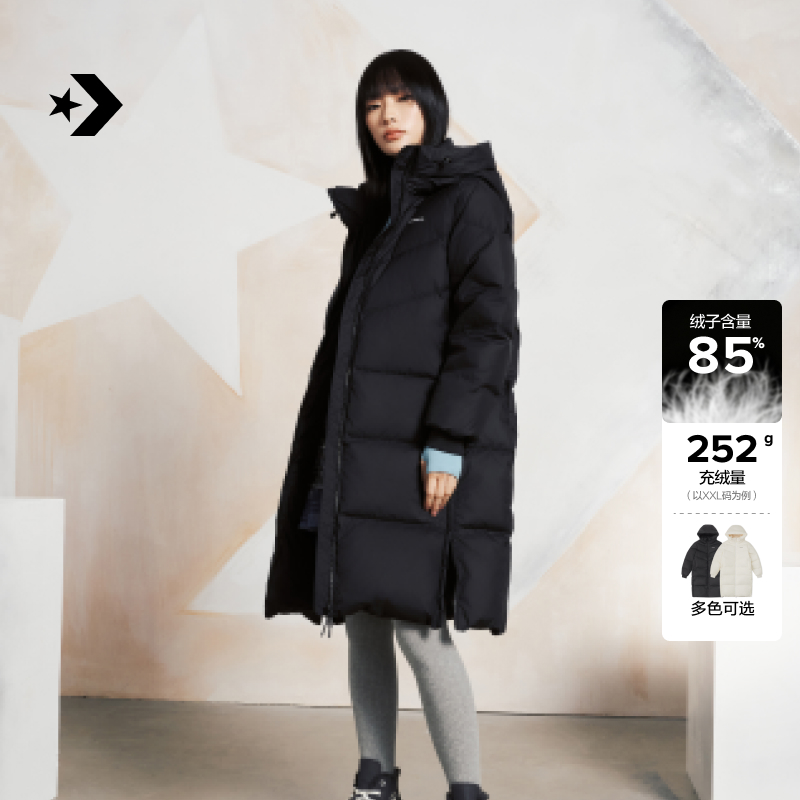 CONVERSE匡威官方 冬女轻便鸭绒羽绒服温暖过冬长款外套10026922