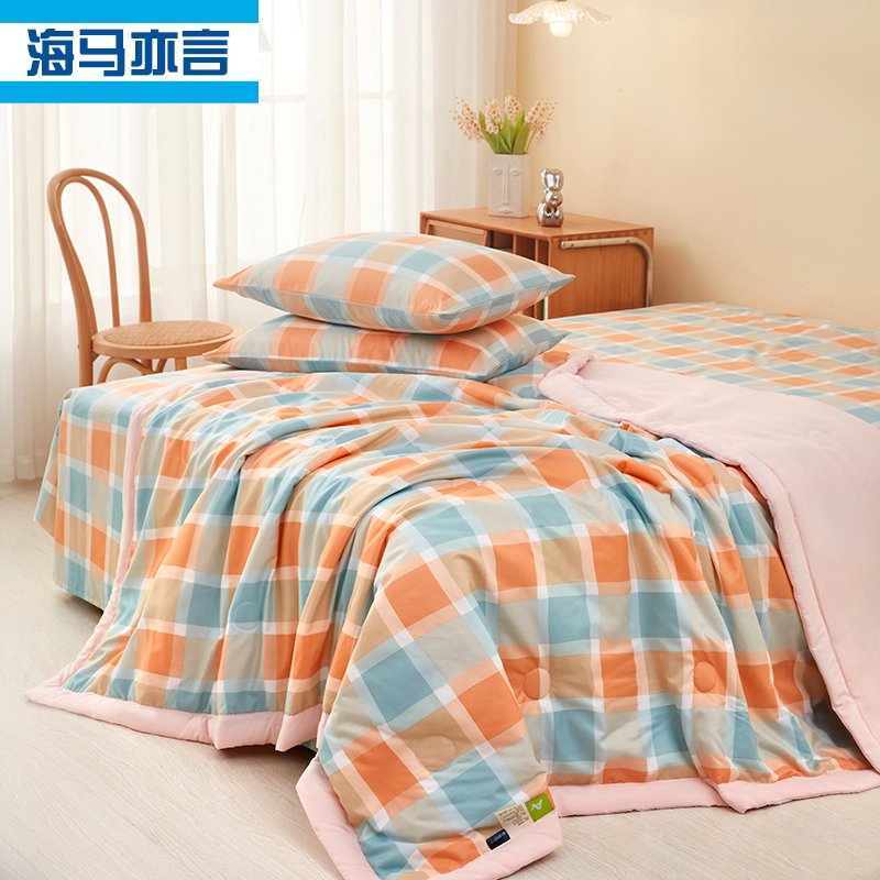 海马亦言大豆夏凉被子空调被单人薄款夏被可机洗春秋被芯冬被棉被