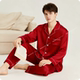 6A本命年22姆40姆米真丝睡衣红色喜庆女士男士 100%桑蚕丝居家服