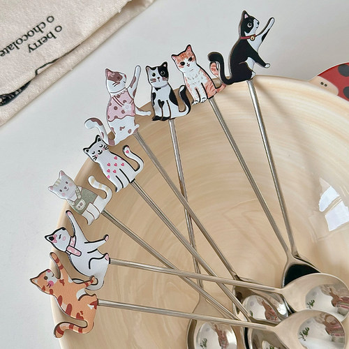 可爱卡通猫咪咖啡搅拌勺