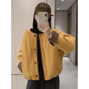 棉袄上衣 休闲宽松夹棉轻薄短款 棉服外套女小个子2025秋冬新款 韩版