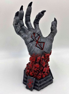 跨境剑风传奇狂暴万圣节恶魔骷髅鬼手装饰品树脂工艺品摆件神之手