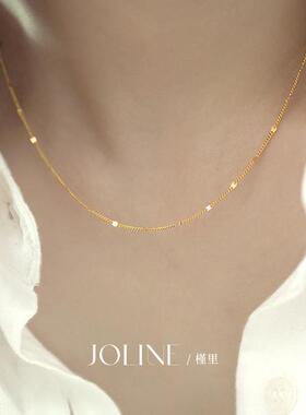 链子925银  素链项链女设计感波光闪片轻奢高级感简约锁骨链颈链