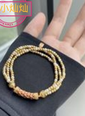 福瑞呈祥珍珠手链福女古法新中式珐琅故宫系列显白轻奢精仿金