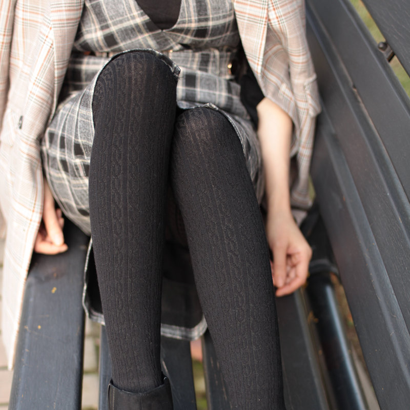 保暖缝袜头直角跟保暖棉连裤袜