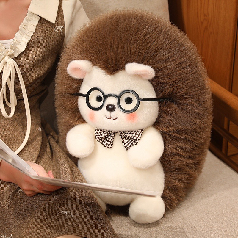 学霸刺猬可爱玩偶博士小刺猬中高考送学生礼物毛绒玩具公仔布娃娃