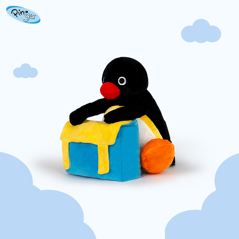 正版pingu小企鹅毛绒男女学生双肩书包小众大容量高级感生日礼物