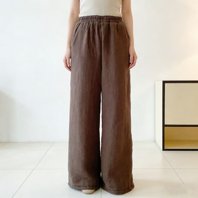 弘雪 里外全棉色织双层纱棉裤冬季加厚保暖外穿无静电家居睡裤女