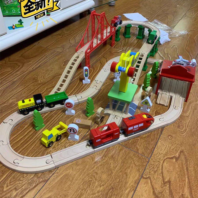 EWONE HIGH-SPEED RAIL TRAIN TRACK TOY WOODEN KIDS TOY ELECTRIC RAIL TRAIN TOY E21A03