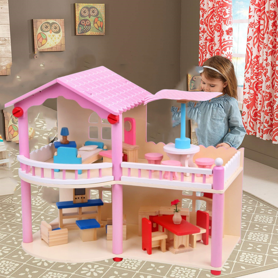 儿童过家家玩具屋木制做饭玩具仿真别墅房男女孩木质生日礼物房子