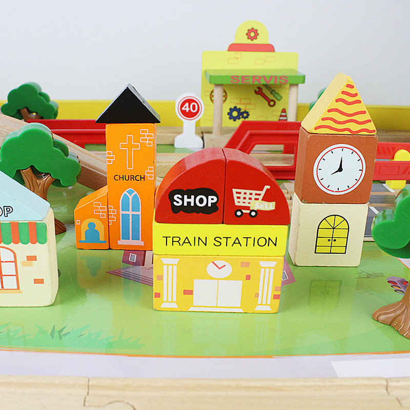 EWONE HIGH-SPEED RAIL TRAIN TRACK TOY WOODEN KIDS TOY ELECTRIC RAIL TRAIN TOY E21A03