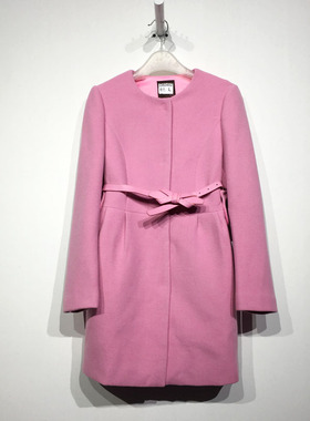 蔓系列 D80492 时尚长款毛呢外套品牌女装折扣