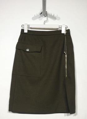 欧系列 D81047 时尚毛呢短裙品牌女装折扣