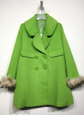 N系列 D81400 时尚长款毛呢外套品牌女装折扣切