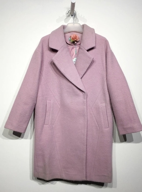 名G系列 D86401 时尚长款毛呢外套品牌女装折扣切