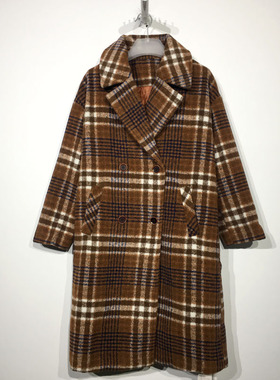 VE系列 D94338 时尚长款毛呢外套品牌女装折扣