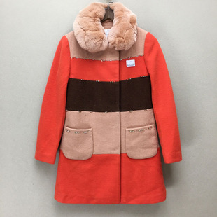 品牌折扣    毛呢大衣潮款 G24-C02801毛领可拆