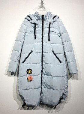 艾O系列 D96692 时尚长款羽绒服品牌女装折扣