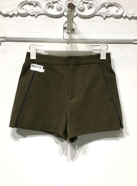 欧系列 D82712 时尚毛呢短裤品牌女装折扣
