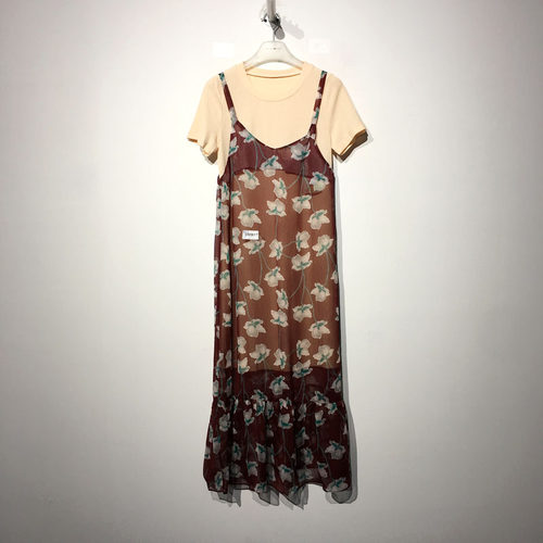 薇系列 D93617 时尚连衣裙两件套品牌女装折扣