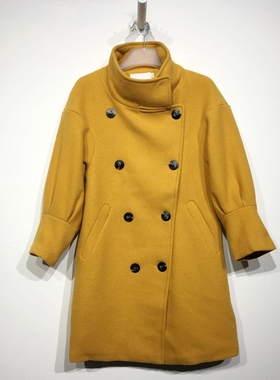 艾O系列 D74312 时尚长款毛呢外套品牌女装折扣