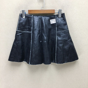 L7437加绒切 G23 品牌折扣 皮短裙潮款