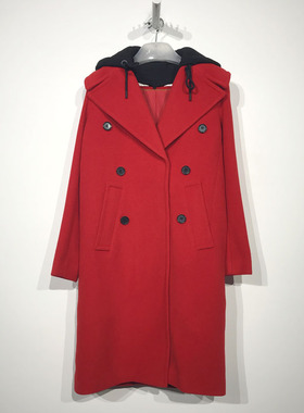 欧系列 D82726 时尚长款毛呢外套品牌女装折扣