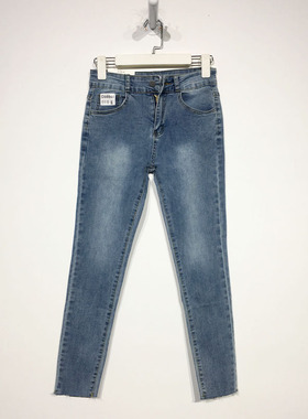 潮系列 D98944 时尚牛仔长裤品牌女装折扣