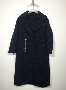 N系列 D85224 时尚长款双面呢毛呢外套品牌女装折扣