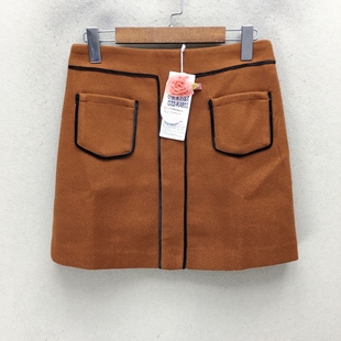 K4802切 G22 品牌折扣 毛呢短裙潮款