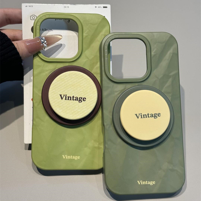 DGPin风韩国莫拉蒂抹茶绿褶皱纹磁吸支架适用于iPhone16promax手机壳14苹果15pro硬壳新款女款超火小红书磨砂