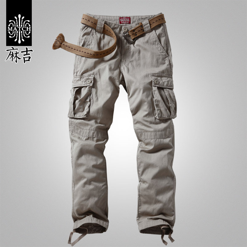 麻吉工装长裤男潮牌户外休闲男士长裤秋冬款男青年多袋裤6057