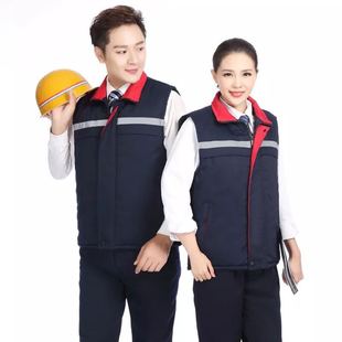 中远大船厂棉马甲男女纯棉帆布加厚保暖工作服汽修防寒劳保棉马甲