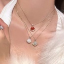 扇形小裙子项链女红锁骨链贝母轻奢百搭颈链简约气质精致吊坠礼物