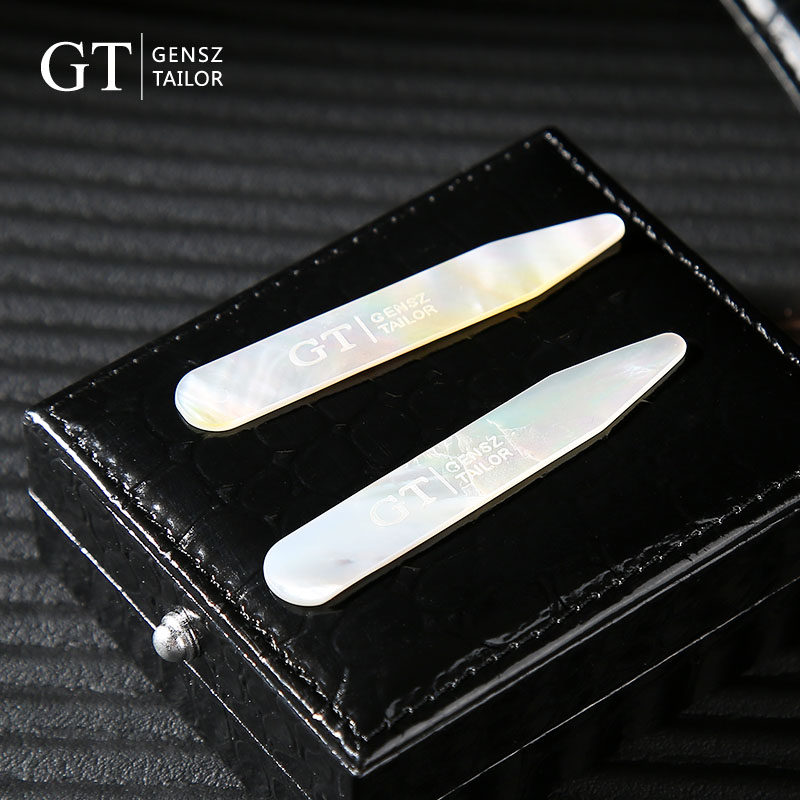 天然贝母手工贝壳领撑白色商务衬衣领撑片衬衫领插片衣领尖片礼盒