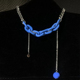 克莱因蓝项链女轻奢小众设计嘻哈甜酷颈链辣妹蓝色锁骨链配饰饰品